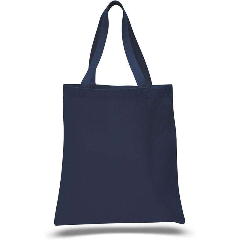 Navy blue tote bag on a white background