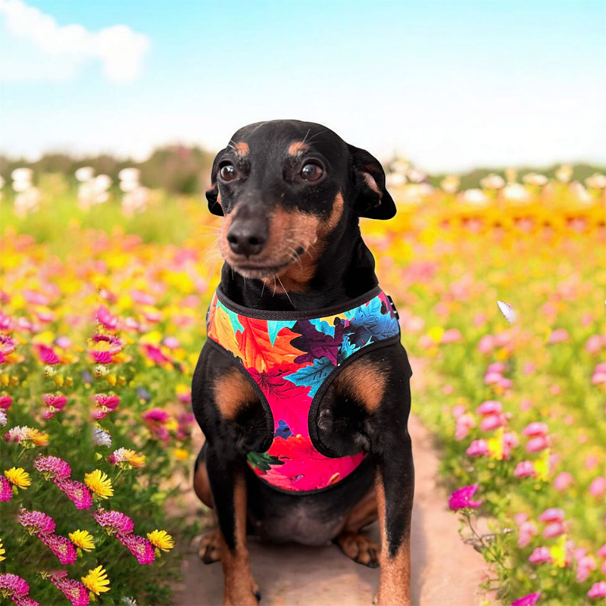 Harness for medium and large breed dog colorful