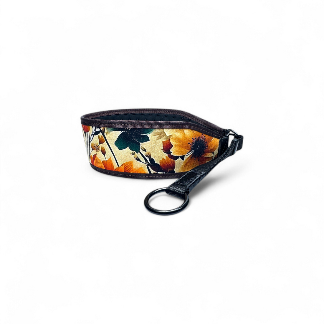 Floral-patterned dog collar pouch on a white background