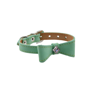 Minty Nubuck Collar with a bow tie