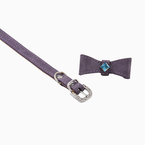 Violet Nubuck Collar with a bow tie