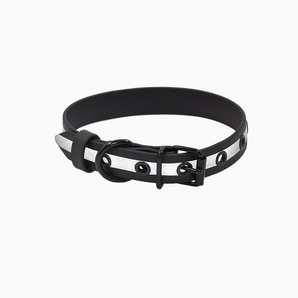 Premium Black Collar with Reflective Strip