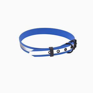 Stylish Blue Collar with Reflective Stripe for Dogs