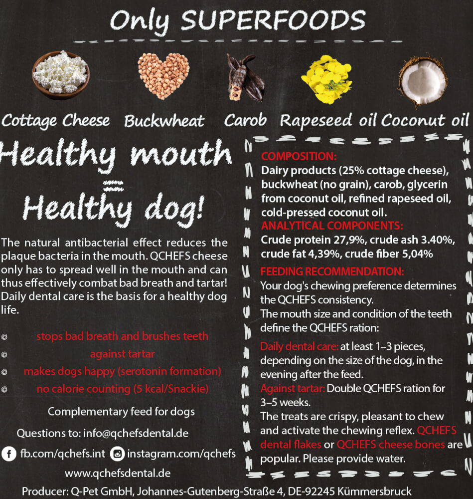QCHEFS Snackies 65g - Natural Dental Treats for Dogs