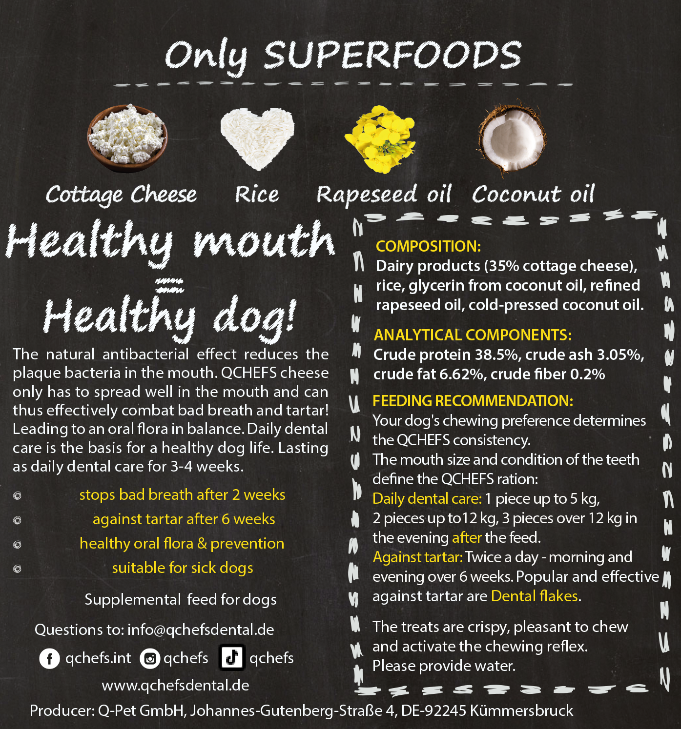 QCHEFS Dog Treat Cheesies 65 g