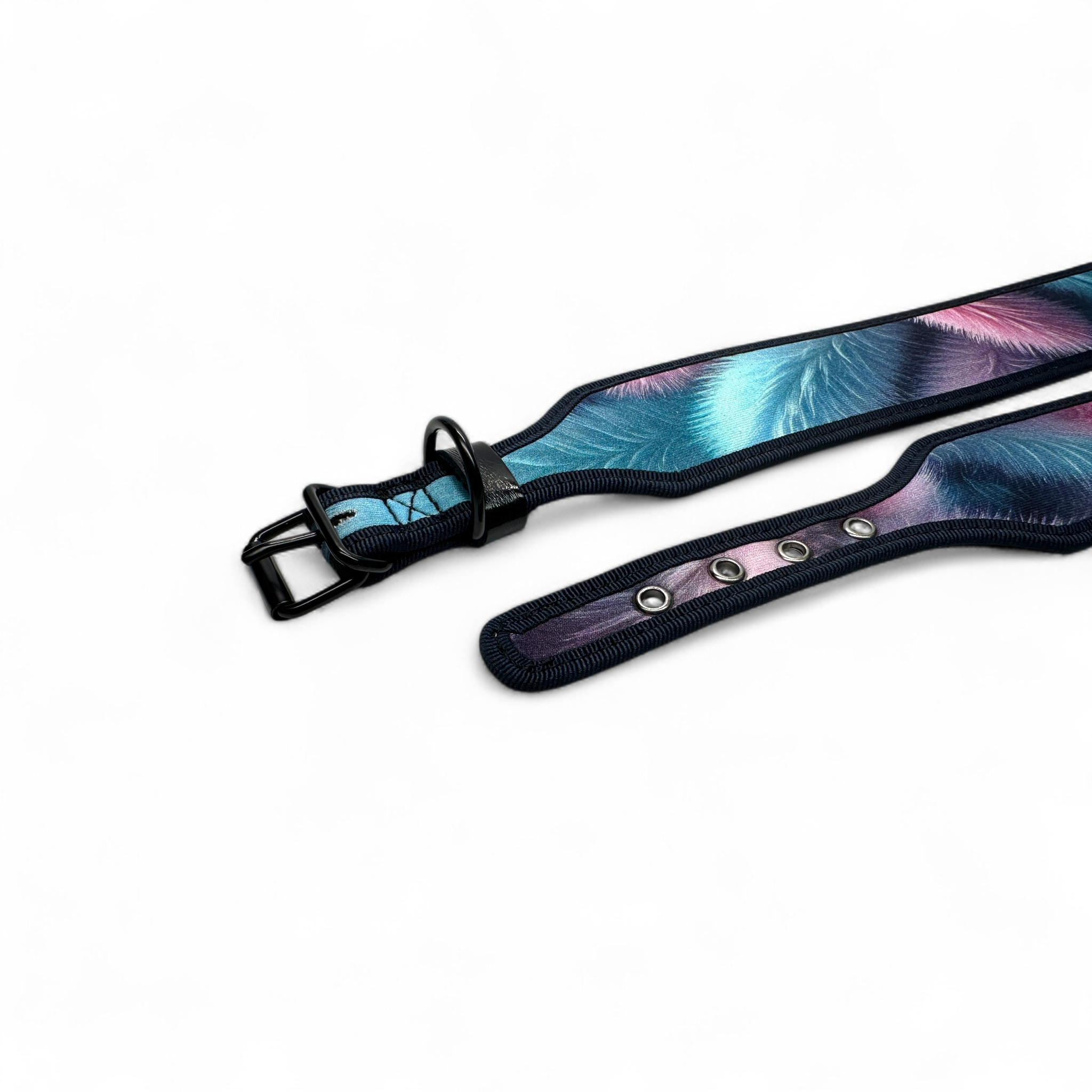 Wristband with feather pattern on a white background