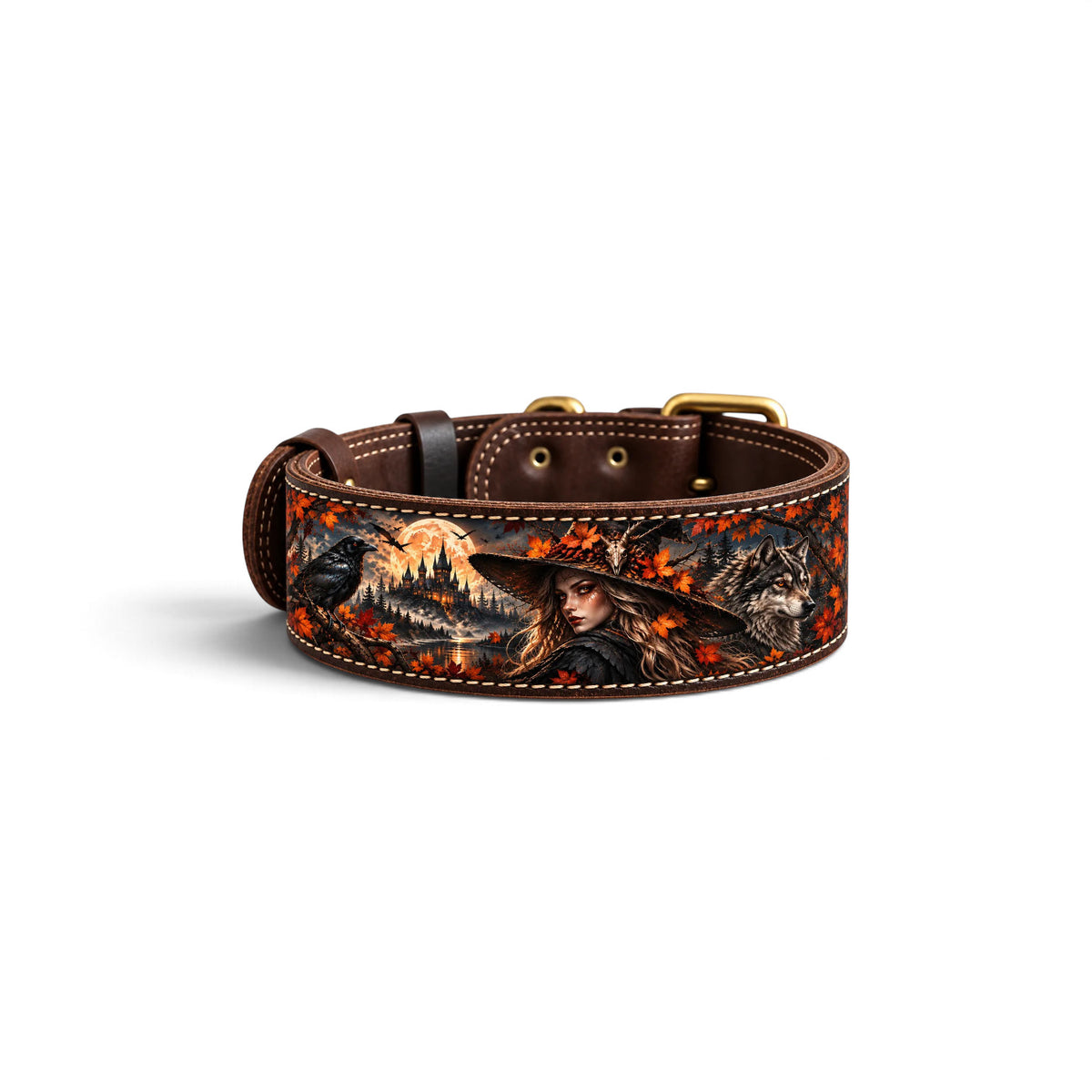 THE WITCH – Leather Dog Collar | Limited Halloween Edition